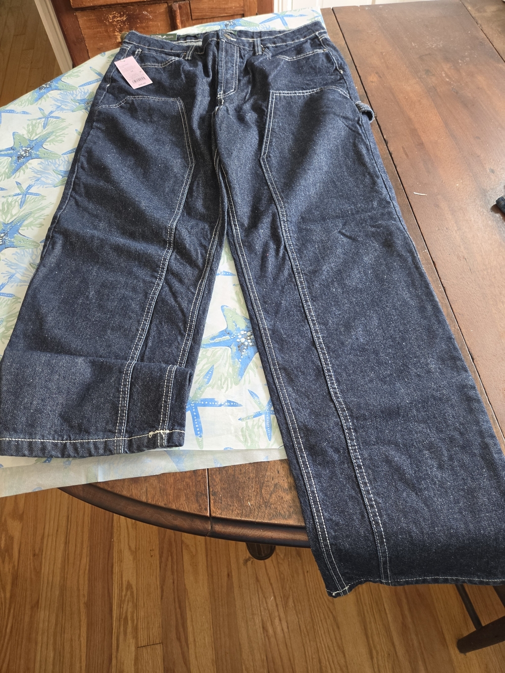 Womens Dark Blue Denim Work Jeans